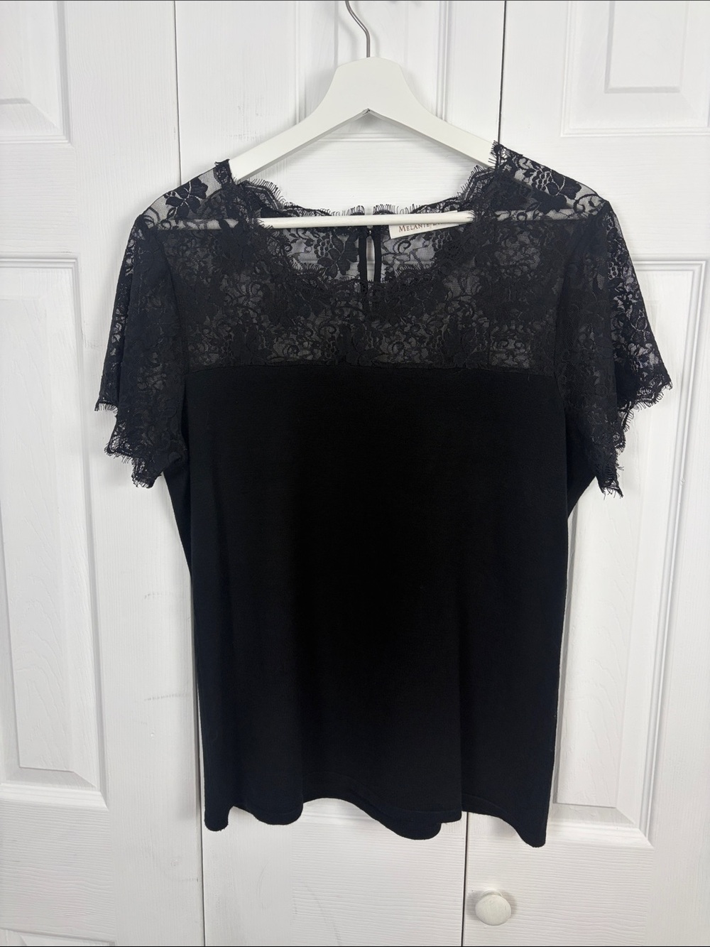 Melanie Lyne Black  Short Sleeve Top Size XL